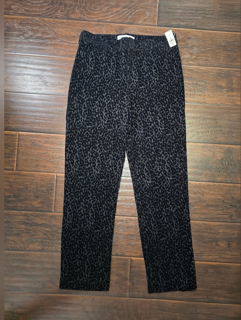 NWT Old Navy Womens High-Waist Pixie Leopard Print Velvet Pants 12 Tall